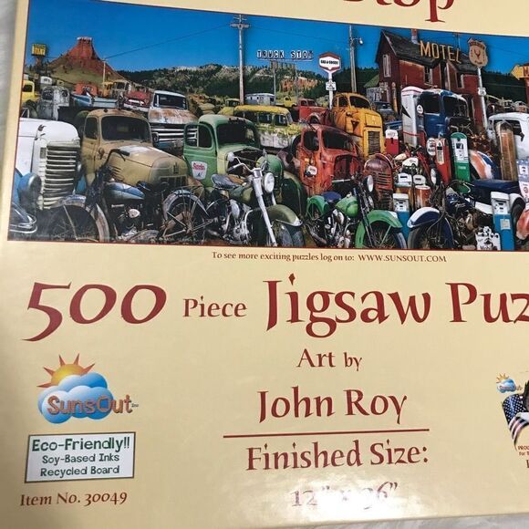 🦩 Jigsaw Puzzle Truck Stop 500 Piece Sunsout - Picture 3 of 7